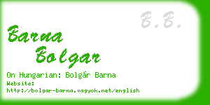 barna bolgar business card